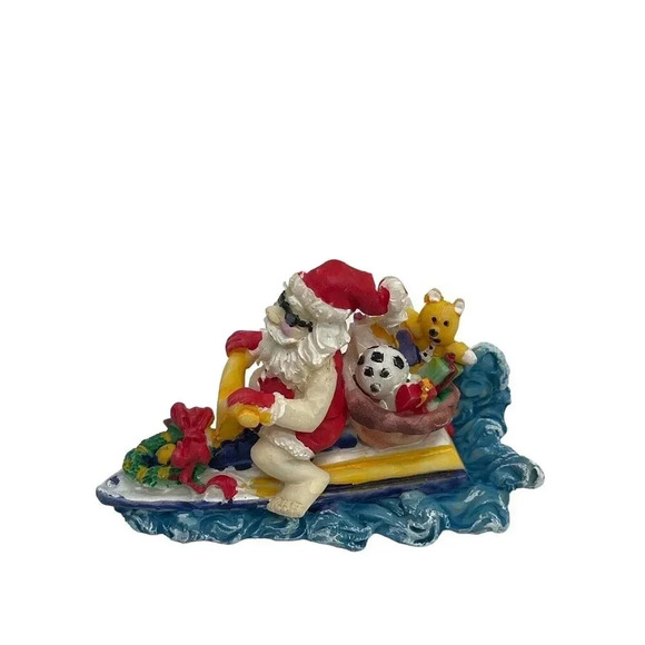 SEASIDE SANTA sunglasses Christmas ornament Erco in box Water Scooter jet-ski 4” - Picture 6 of 13
